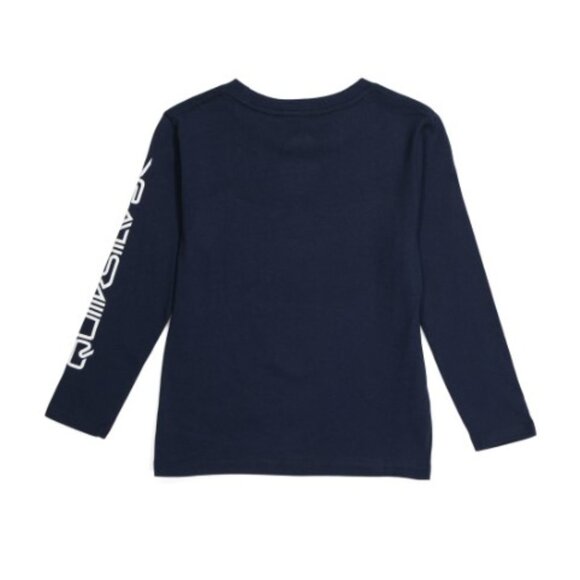 NWT Little Boys Quiksilver Omni Logo Core Long Sleeve Shirt MSRP $24 Navy Blue - Picture 2 of 6